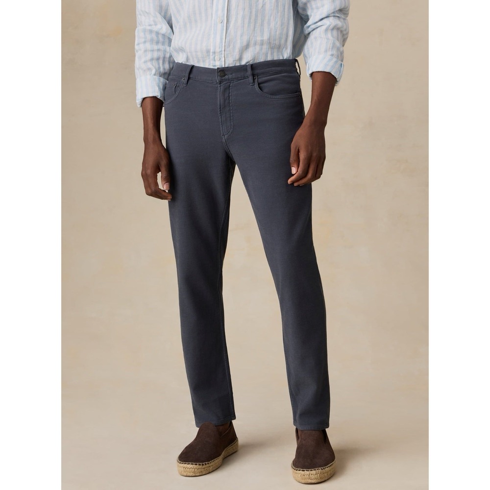 Faherty Stretch Terry 5-Pocket Pants Mens Size 33x32 In Navy Blue
